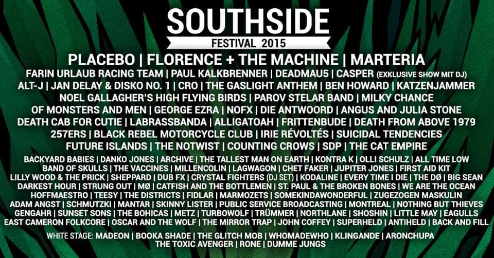 Programma Hurricane & Southside 2015 compleet Programma Hurricane & Southside 2015 compleet