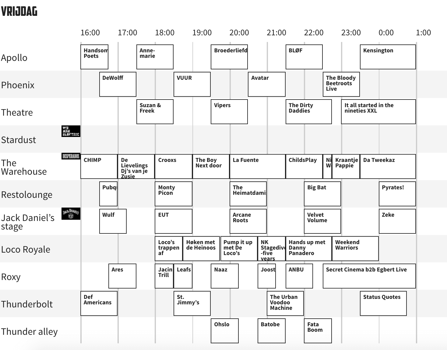 Vrijdag timetable Paaspop 2018 is beschikbaar Vrijdag timetable Paaspop 2018 is beschikbaar
