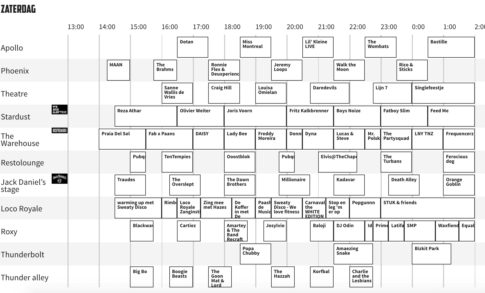 Zaterdag timetable Paaspop 2018 is beschikbaar Zaterdag timetable Paaspop 2018 is beschikbaar