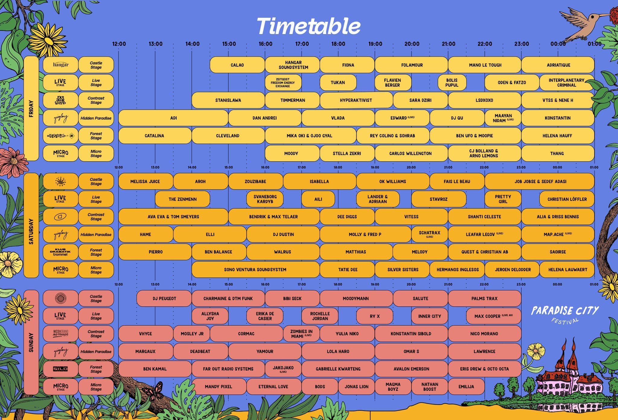 Paradise City 2023 Timetable