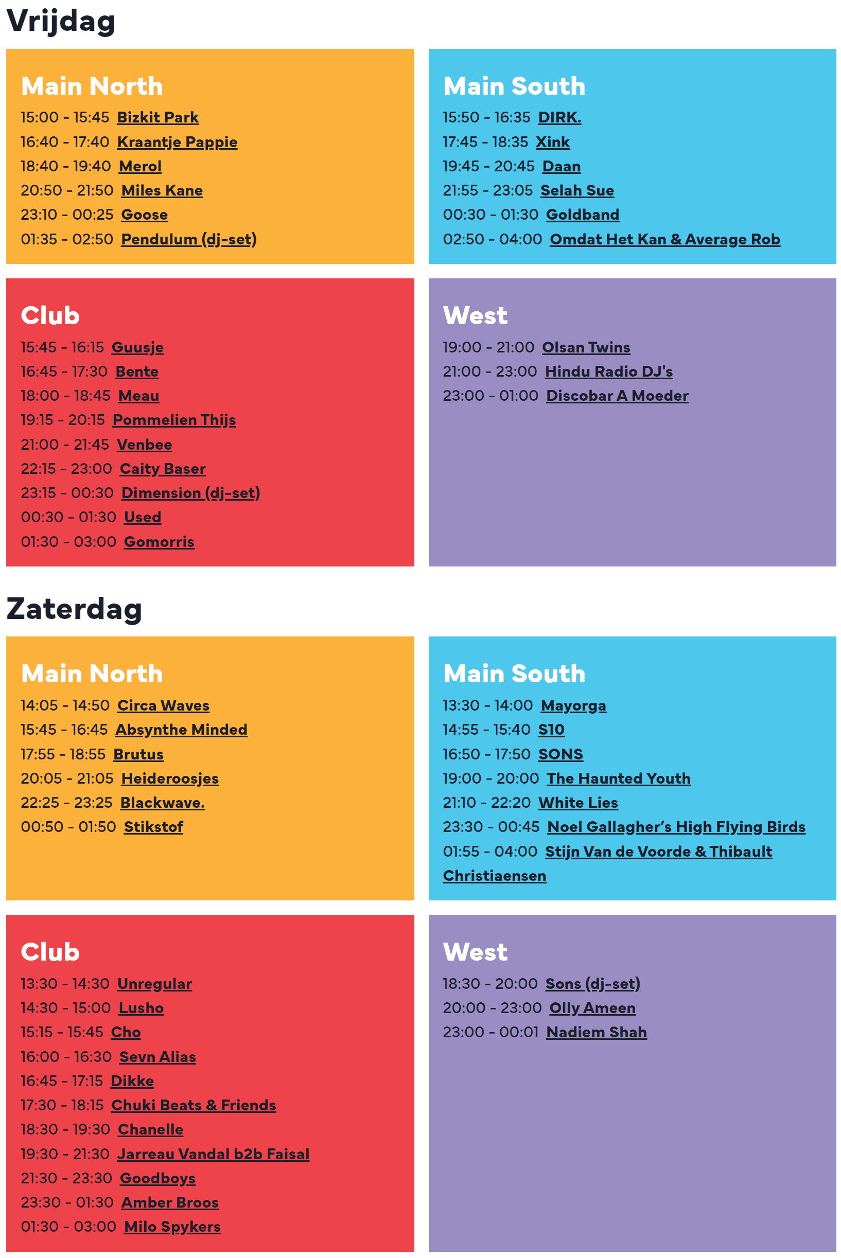 Timetable Crammerock 2023