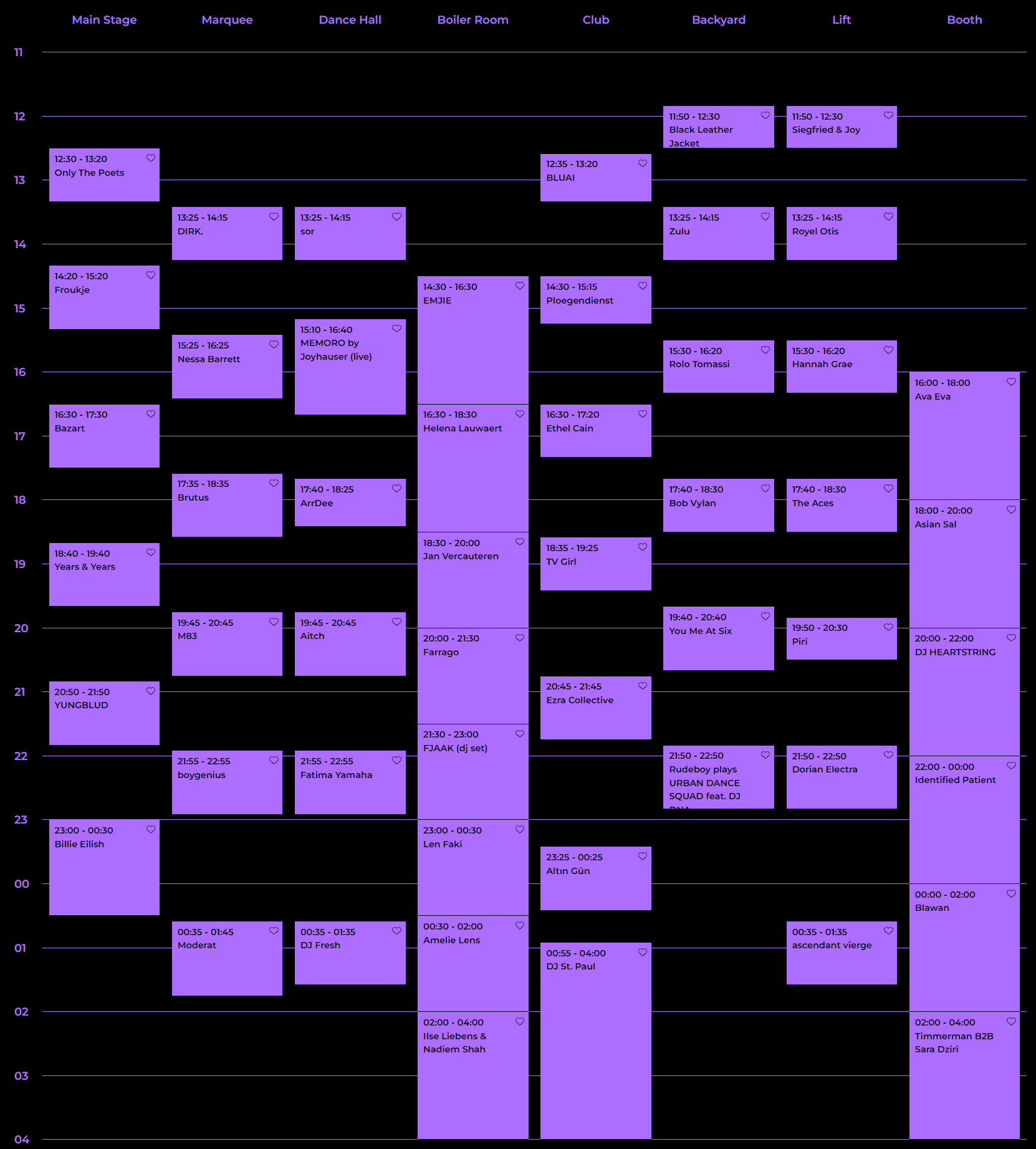 Pukkelpop 2023 Timetable Vrijdag 18 Augustus Pukkelpop 2023 Timetable Vrijdag 18 Augustus