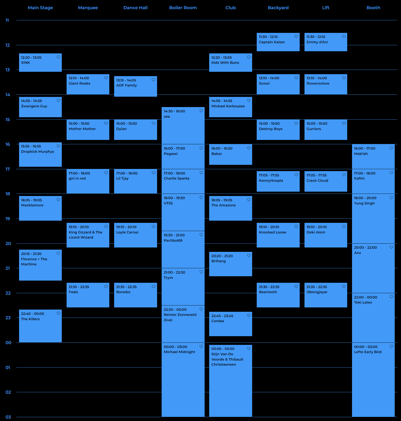 Pukkelpop 2023 Timetable Zondag 20 Augustus Pukkelpop 2023 Timetable Zondag 20 Augustus
