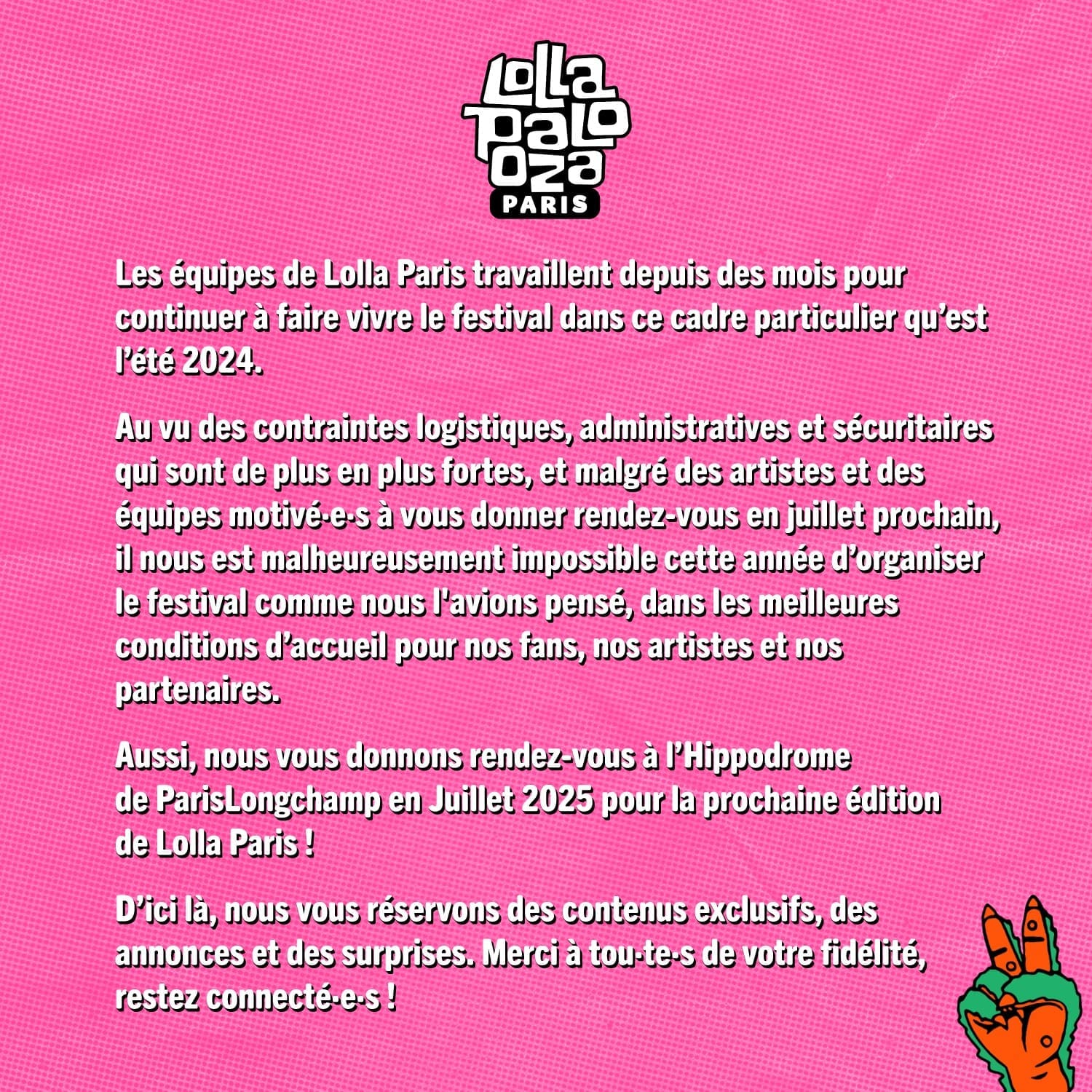 Ook geen Lollapalooza Paris in 2024 Ook geen Lollapalooza Paris in 2024