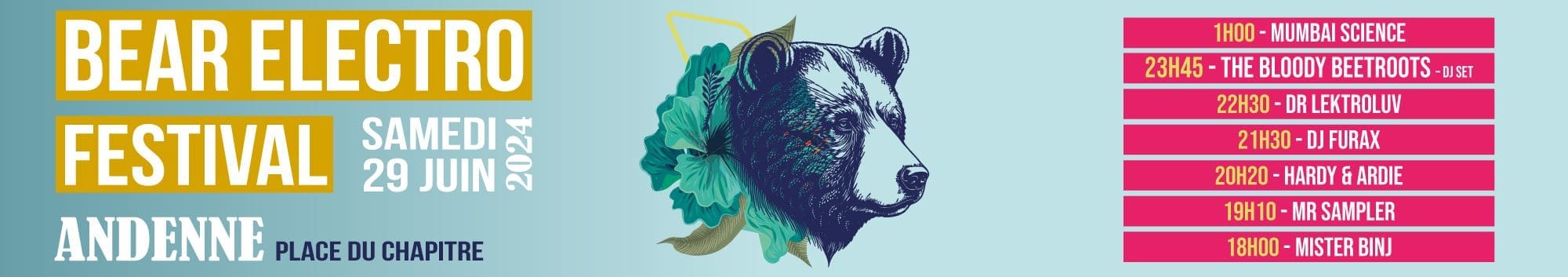 Bear Electro 2024 onthult affiche Bear Electro 2024 onthult affiche
