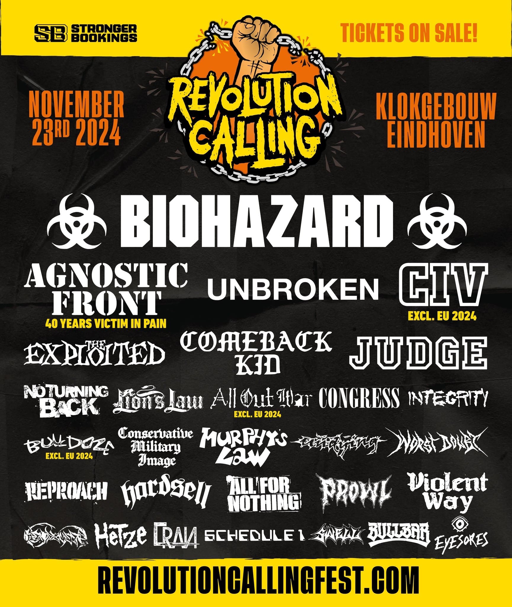Affiche Revolution Calling 2024 compleet Affiche Revolution Calling 2024 compleet