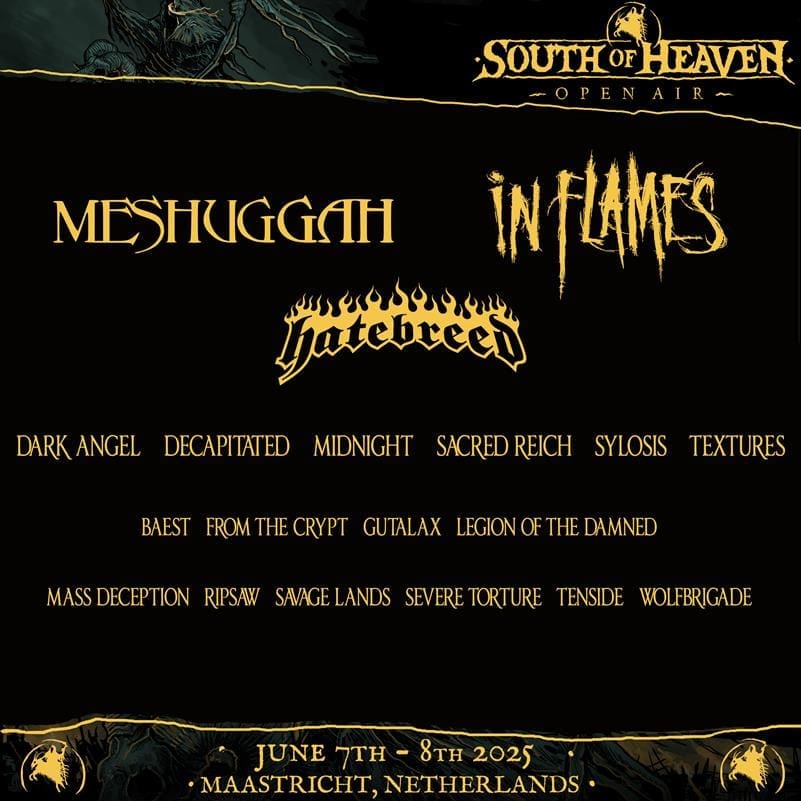 In Flames en meer naar South of Heaven 2025 In Flames en meer naar South of Heaven 2025