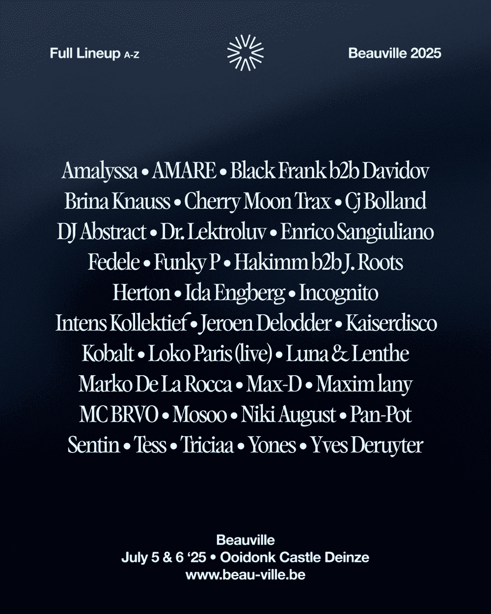 Beauville 2025 dropt line-up Beauville 2025 dropt line-up