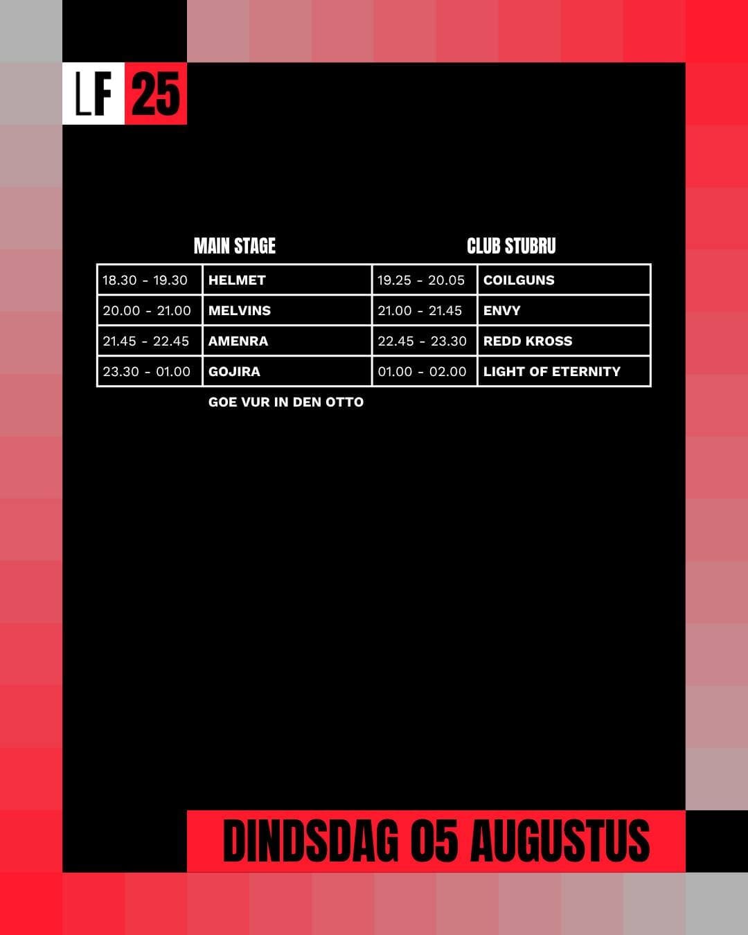 Lokerse Feesten 2025 onthult timetable dinsdag 5 augustus Lokerse Feesten 2025 onthult timetable dinsdag 5 augustus
