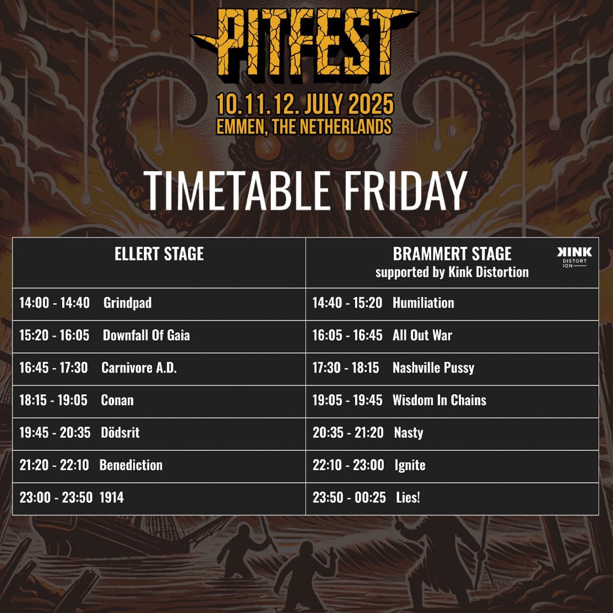 Timetable Pitfest vrijdag 11 juli 2025 online Timetable Pitfest vrijdag 11 juli 2025 online