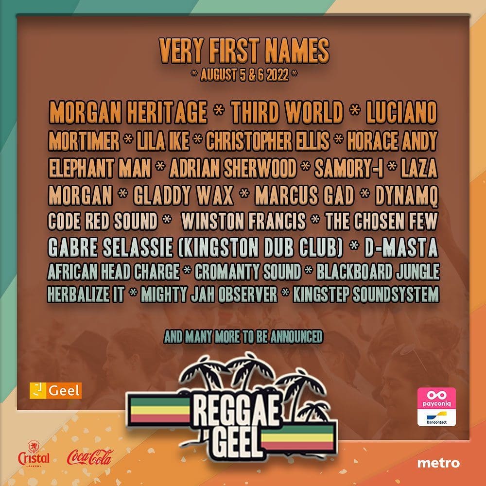 Eerste namen Reggae Geel 2022