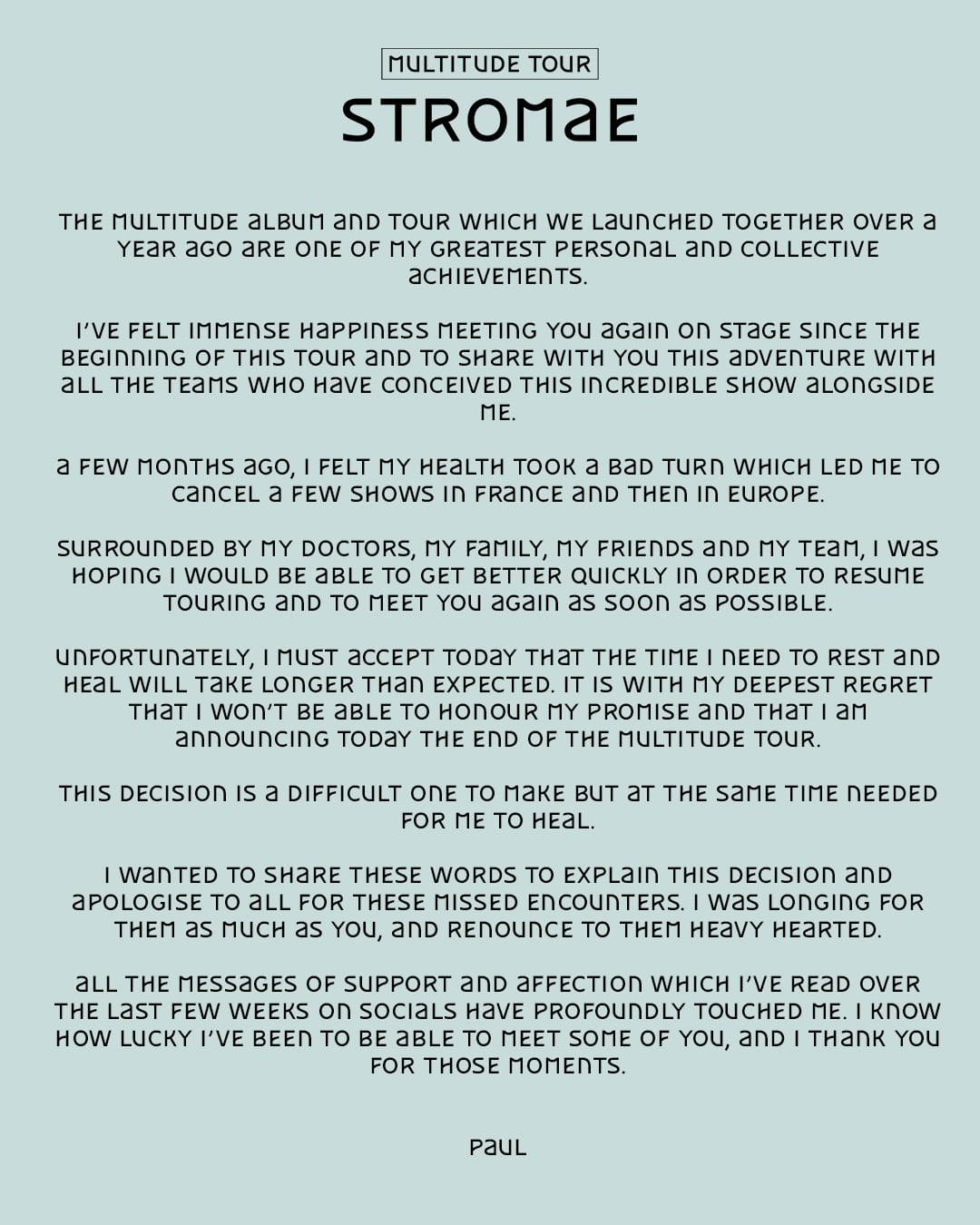 Stromae annuleert 2023 Tour Stromae annuleert 2023 Tour