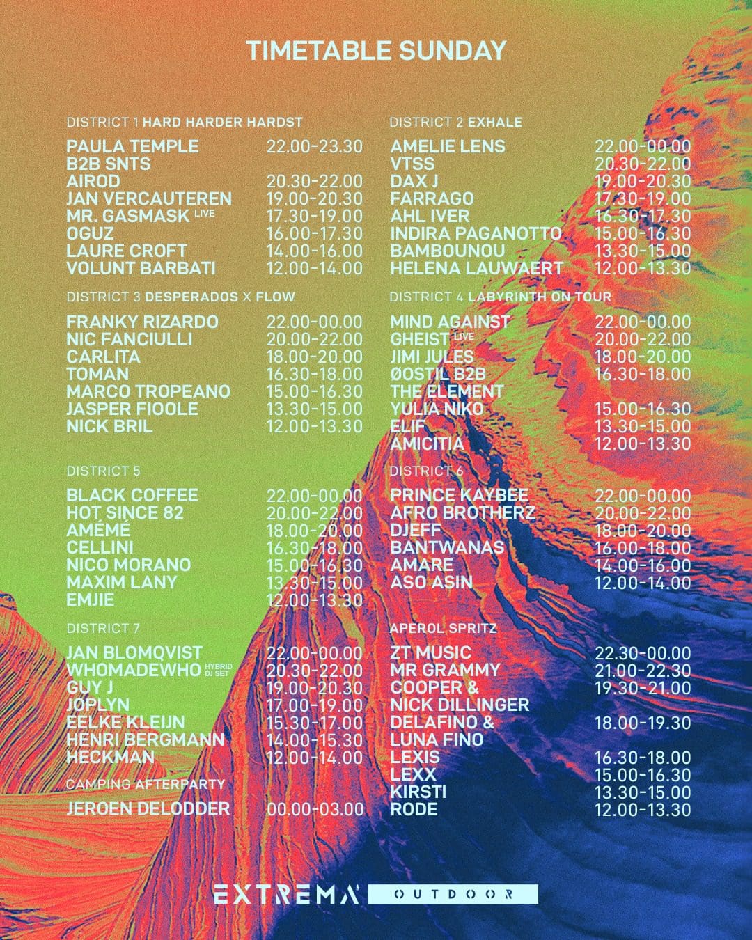 Timetable Extrema Outdoor 2023 Zondag 28 Mei Timetable Extrema Outdoor 2023 Zondag 28 Mei
